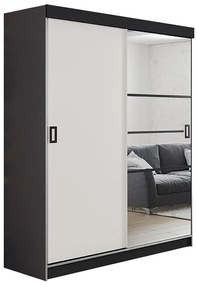 Skriňa Retro 138 6L grafit/ Dvierka biely