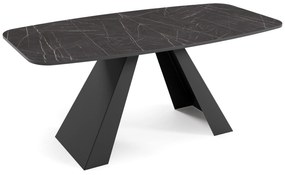Rozkladací jedálenský stôl JONES čierny mramor Rozmer stola: veľkosť-180cm