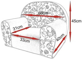 Detské kresielko bodky - šedá