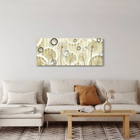 Abstraktný obraz s púpavami (120x50 cm)