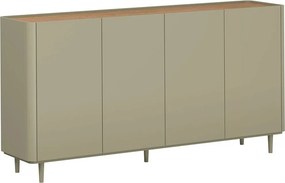 Komoda Elivo 200 cm štvordverová na nožičkách - eukalyptus / dub baltic dune
