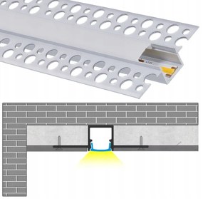BERGE LED hliníkový profil zapustený 2m - sada