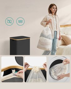 Koš na prádlo Leslie 90 L černý