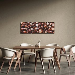Obraz - Zrelé gaštany (s hodinami) (90x30 cm)