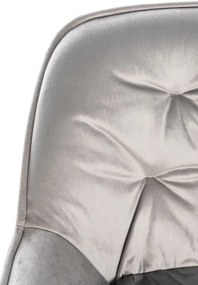 Barová stolička Gibson - zamat, kovové nohy čierne - Sivá