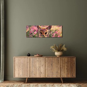 Obraz - Roztomilá srnčeka (s hodinami) (90x30 cm)