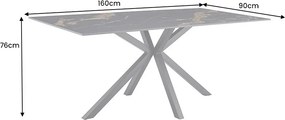 Keramický jedálenský stôl Fabrico 160 cm čierny / pieskový