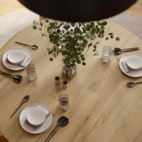 OKRÚHLY ROZKLADACÍ JEDÁLENSKÝ STÔL EWALD KRAFT ZLATÝ + BIELY 100/140 cm