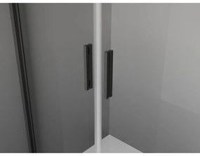 Mexen Exo, dvojité krídlové sprchové dvere 80x200 cm, 6mm číre sklo, čierny profil, 8182-080-000-70-00