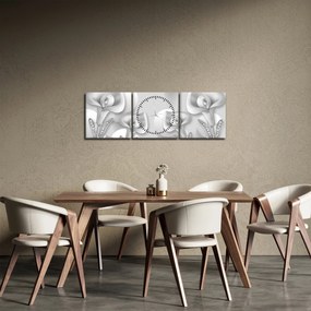 Obraz - Kvetinový dizajn (s hodinami) (90x30 cm)