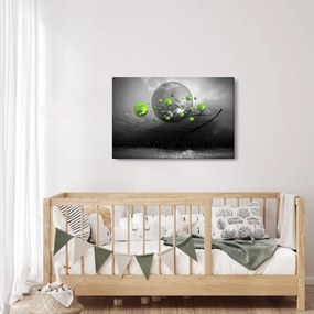 Obraz zelených abstraktných gulí (90x60 cm)