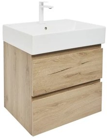 Kúpeľňová skrinka 2 zásuvky s umývadlom SAT B-Way 59x50x45 cm dub matný BWAY260OAKU2BBI, 1 ks