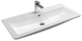 Mereo, Siena, kúpeľňová skrinka s umývadlom z liateho mramoru 101 cm, biela , antracit , čierna, MER-CN432M1