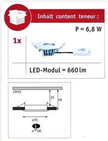 Paulmann 79669 - LED/6,8W IP44 Kúpeľňové podhľadové svietidlo HOUSE 230V