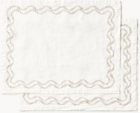 Prestierania z vypraného ľanu's ručnou výšivkou Ivy, 2 ks