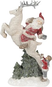 Vianočná dekorácia socha Santa na jelinku - 19*10*33 cm