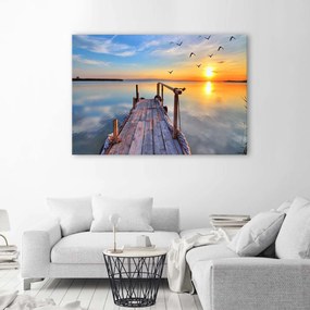 Gario Obraz na plátne Západ slnka nad jazerom Rozmery: 60 x 40 cm