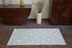 styldomova Šnúrkový koberec sizal flat 48779/637 kvety sivo/krémový