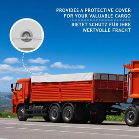 JAGO Plachta 650 g/m², hliníkové oká, biela, 3 x 5 m