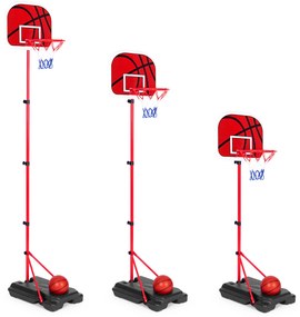 MULTISTORE Detský basketbalový kôš, nastaviteľná výška, pumpa na loptičky
