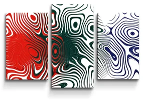 Sablio Obraz - 3-dílný Dvojfarebná abstrakcia - 75x50 cm