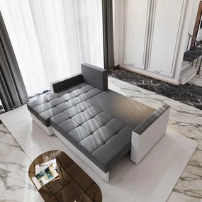 AKCIA Horčicová rozkladacia rohová pohovka ZENOVA 220x140 cm, obojstranná II. akosť