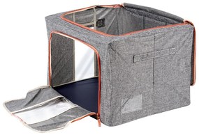 Látkový pevný box na uskladnenie textilu, sivý PILLOW 50x 40 x 33 cm (66l)