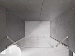 Mexen Velar Duo, posuvné sprchové dvere do otvoru 150 cm, 8mm číre sklo, brúsená oceľ, 871-150-000-02-97