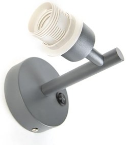 Moderná nástenná lampa tmavosivá 1-svetlo s vypínačom - Combi