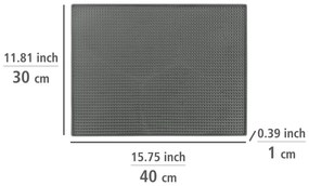 Sivá gumová odkvapkávacia podložka na riad 40x30 cm Maxi – Wenko