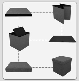 Úložná taburetka DIEGO L grafitová