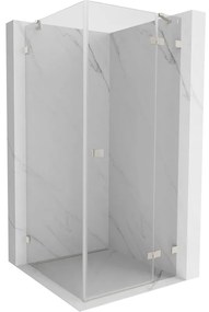 Mexen Lunar, výklopný sprchový kút pravý 70 x 70 cm, 8mm číre sklo, oceľový profil, 834-070-070-97-00-P