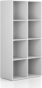 Regál FRAME, nižši, 2 stĺpce, 1735 x 872 x 450 mm, biela