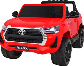 Ramiz Toyota Hilux na batérie pre deti Červený pickup + pohon 4x4 + diaľkové ovládanie