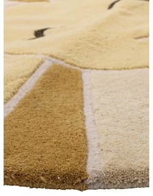 Béžový/jantárový vlnený detský koberec ø110 cm Sun – Bloomingville Mini