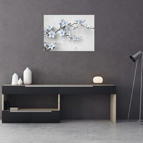 Obraz modrých kvetov (70x50 cm)