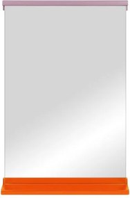 Nástenné zrkadlo s poličkou s dreveným rámom 50x75 cm Lun – noo.ma