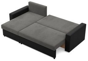 Rohová rozkladacia sedacia súprava LUNA Sivá/čierna II