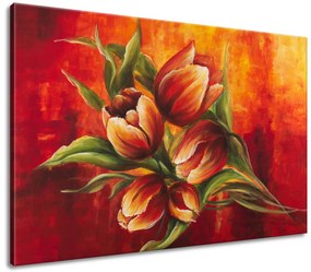 Gario Ručne maľovaný obraz Abstraktné tulipány Rozmery: 120 x 80 cm