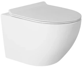 Gamma Mut, závesná WC misa 48x37 cm Rimless s pomaly padajúcim sedadlom, biela lesklá, GMA-MUT-203