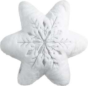 VIANOČNÝ DEKORAČNÝ VANKÚŠ SNOWFLAKE1 43X43 CM BIELA