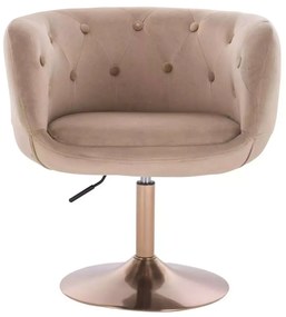 LuxuryForm DESIGN Kreslo MONTANA VELUR na zlatom tanieri - latte