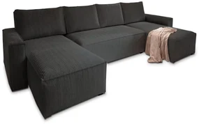 Čierna sedacia súprava do U SMART COSARO 295x140 cm