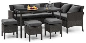Titania Dining Lounge Set, záhradná sedacia súprava, čierna/tmavosivá