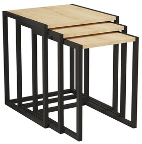 Set 3ks. konferenčných stolíkov Kibusa (čierna + dub zafírový). Vlastná spoľahlivá doprava až k Vám domov. 1094331