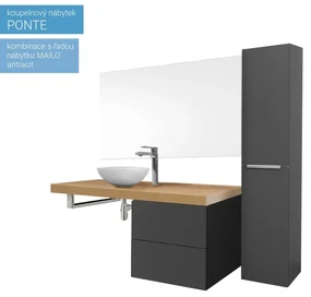Mereo, Mereo Ponte, kúpeľňová skrinka 61 cm, Multidecor, Dub Patinovaný, MER-CN290SDUP1
