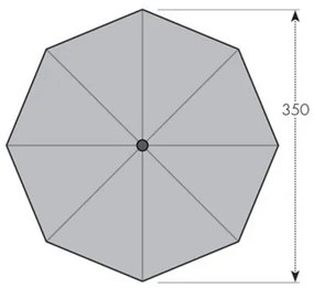Doppler ALU WOOD 3,5 m - slnečník s kľučkou s ULTRA UV ochranou : Barvy slunečníků - 846