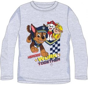 E plus M - Chlapčenské tričko s dlhým rukávom Tlapková patrola Paw Patrol - šedé 128