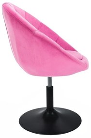 LuxuryForm DESIGN Kreslo VERA VELUR na čiernom tanieri - ružové