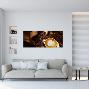 Obraz - Šálka kávy (120x50 cm)